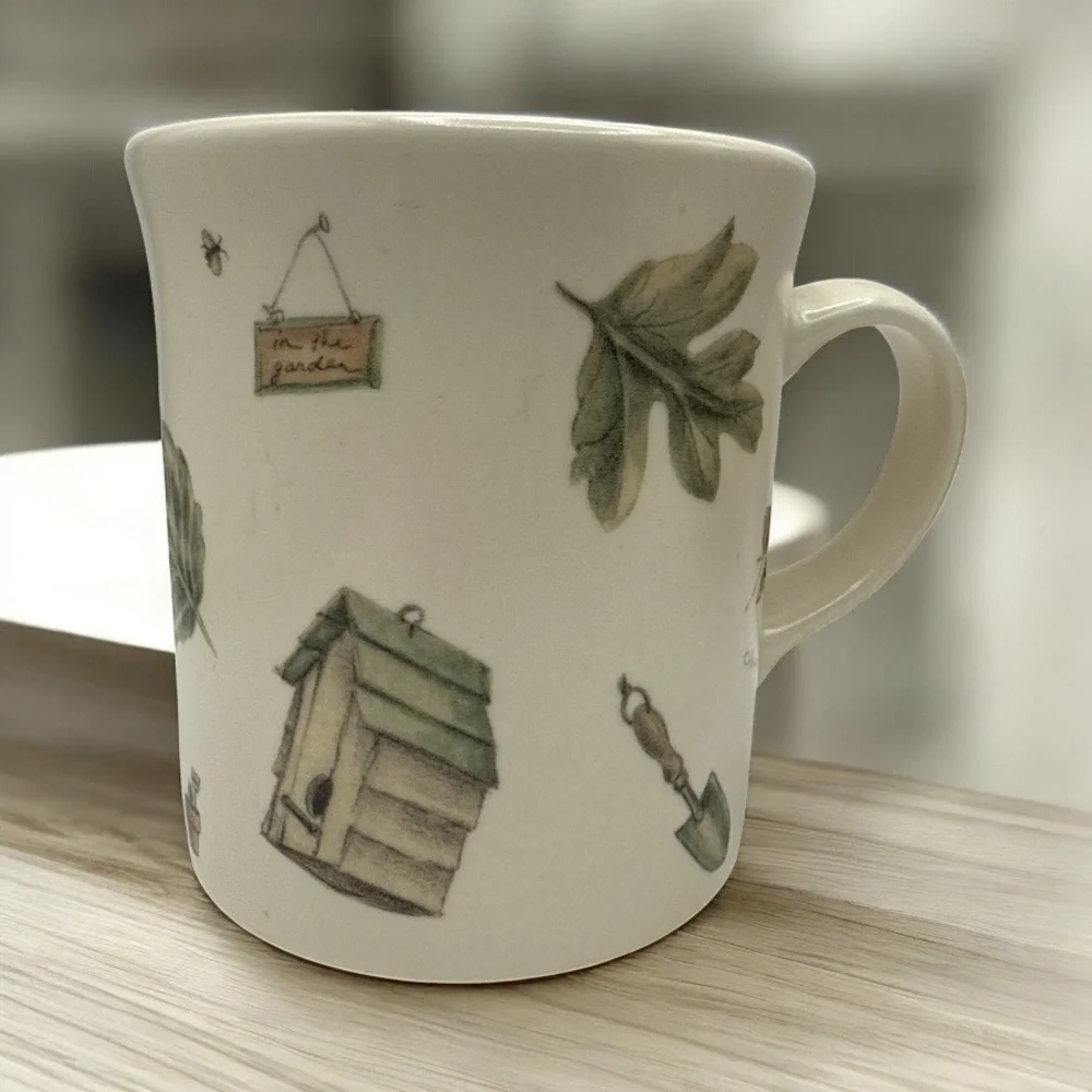 PFLATZGRAFF NATUREWOOD MUG SET – GREEN INTERIOR – GARDENING THEME